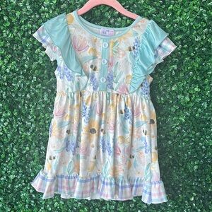 Floral Kids Dress with Ruffle Sleeves